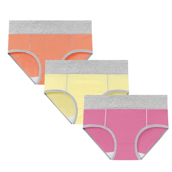 uublik Value 3-Pack, Women's Briefs Underwear Soft Underwear Super Stretchy Briefs Full Coverage Panties Plus Size Underwear Orange