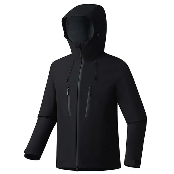 Asgosdo Waterproof Rain Jacket Women Hooded Raincoats Thin Windbreaker Outdoor Jackets with Pockets Black Clothes