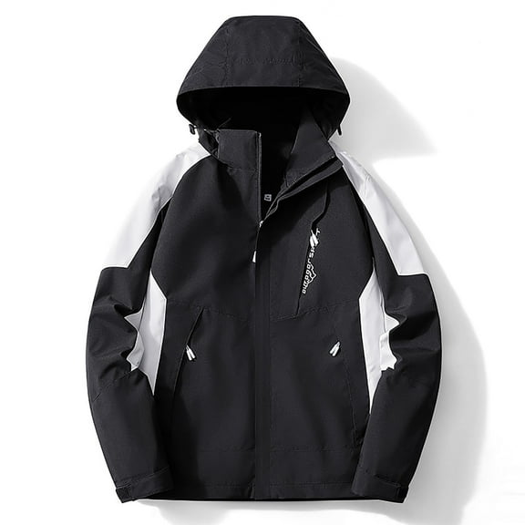 uublik Waterproof Rain Jacket Women Waterproof Rain Coat with Hood for Travel Windbreaker Black Clothes