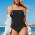 thumbnail image 1 of uublik Women Binkins Swimsuit Black Slimming Bathing Suit 1 Piece Beach Outfit Sport Swim Suits, 1 of 7