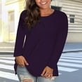 thumbnail image 1 of uublik Women Fall Winter Shirts Long Sleeve T Shirts Crew Neck Casual Top Comfortable Shirt Soft Basic Tees Women Blouses Purple, 1 of 5