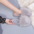 thumbnail image 1 of uublik Women Fuzzy Slippers for Home Indoor Home Slippers House Slippers Open-Toe Breathable Winter Indoor Slippers, Gray, 1 of 7