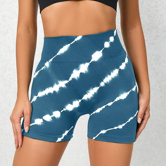 uublik Women Gym Shorts Butt Lifter Super Soft Tie Dye Plus Size Bike Shorts Green