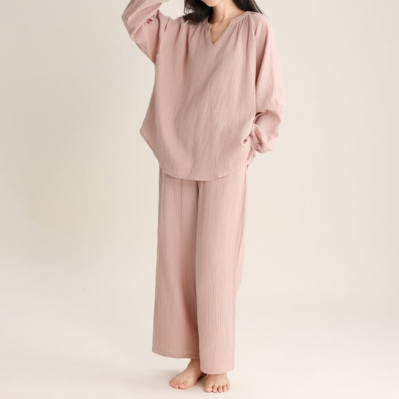 uublik Women Pajama Sets Long Sleeve Tops and Long Pants Soft Comfy Pajamas Set 2 Piece Outfits