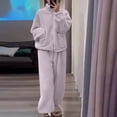 thumbnail image 1 of uublik Women Pajama Short Sets Soft Comfy Fleece Pjs Shirts Pants Loose 2 Piece Sleepwear Purple, 1 of 5