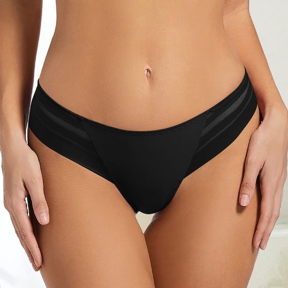 Asgosdo Women Panties Black Ladies Seamless Brief Comfort Womens Lace Panties