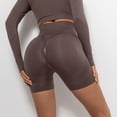 thumbnail image 1 of uublik Women Shorts Stretchy Super Soft Butt Lifting Workout Shorts Gym Brown, 1 of 5