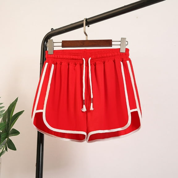 uublik Women Shorts Super Soft Summer Plus Size Casual Shorts Summer Red