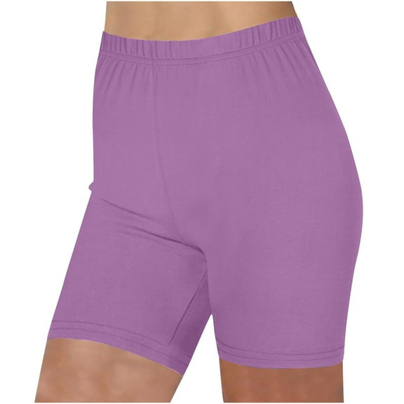 uublik Women Shorts Ultra Comfy Butt Lift Stretch Bermuda Shorts Exercise Shorts for Women Purple XXL