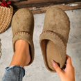 thumbnail image 1 of uublik Women Slippers Breathable Fabric Soft Sole House Shoes Non Slip Slippers, Khaki, 1 of 7