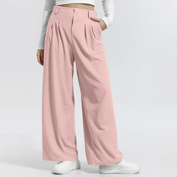 uublik Women Sweatpants Pink High Waist Loose Sweatpants Casual Lounge Yoga Workout Palazzo