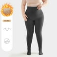thumbnail image 1 of uublik Women Thermal Leggings Long Johns for Women Fleece Lined Thermal Underwear Bottoms, Dark Gray, 1 of 3