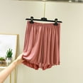 thumbnail image 1 of uublik Women's Bermuda Shorts Elastic Waist Loose Home Pants Women's Athletic Shorts Pink L, 1 of 5