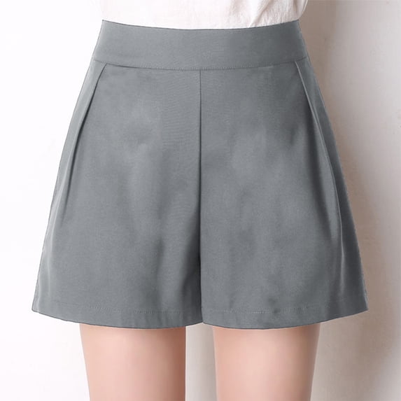 uublik Women's Bike Shorts with Pockets Super Soft High Waisted Athletic Shorts Gray