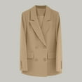 thumbnail image 1 of uublik Women's Blazer Work Office Blazer Stretch Lapel Collar Long Sleeve Jacket Suit Blazer Khaki Clothes, 1 of 5