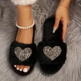 thumbnail image 1 of uublik Women's House Fuzzy Slippers Memory Foam Open-Toe Slippers Soft Fleece Indoor Shoes Indoor/Outdoor Slippers, Gold, 1 of 7