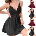 thumbnail image 1 of uublik Women's Pajama Dress Valentine's Day Night Gowns Soft Loungewear Sleepwear Black, 1 of 5