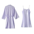 thumbnail image 1 of uublik Women's Robe Pjs Sets 2Pcs Nightgown Sleepwear Summer Cute Loungewear Purple, 1 of 3