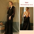thumbnail image 1 of uublik Women's Robe Satin Bride Bridesmaid Robes Wedding Party Sleepwear Loungewear Black, 1 of 3