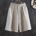 thumbnail image 1 of uublik Women's Shorts Summer Savings Linen Super Soft with Pockets Casual Shorts Beige, 1 of 5