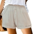thumbnail image 1 of uublik Women's Shorts Super Soft Jean Shorts Casual Summer Beige, 1 of 5