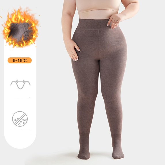 uublik Women's Thermal Leggings Long Johns for Women Fleece Lined Thermal Underwear Bottoms, Coffee