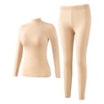 thumbnail image 1 of uublik Women's Warm Underwear Fleece Lined Long Johns Base Layer Top Bottom Cold Weather Gear for Hunting Running Skiing, Beige, 1 of 7