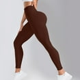 thumbnail image 1 of uublik Womens Athletic Leggings Brown High Waisted Full Length Soft Yoga Pants for Workout Athletic Daily, 1 of 5