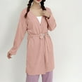 thumbnail image 1 of uublik Womens Bathrobe Flannel Robes Casual Long Sleeves Robes Winter Woman Bathrobe Nightwear Pink, 1 of 6