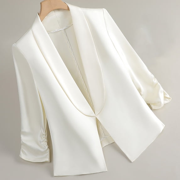 uublik Womens Blazers Open Front Long Sleeve Casual Work Office Suit Jackets Blazer White Clothes