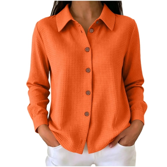 uublik Womens Blouses Dressy Long Sleeve Button Down Shirts Collared Tops Fashion Clothes
