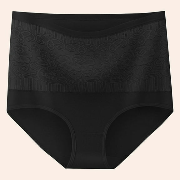 uublik Womens Briefs Underwear Black Full Coverage No Show High Waisted Seamless Ladies Panties