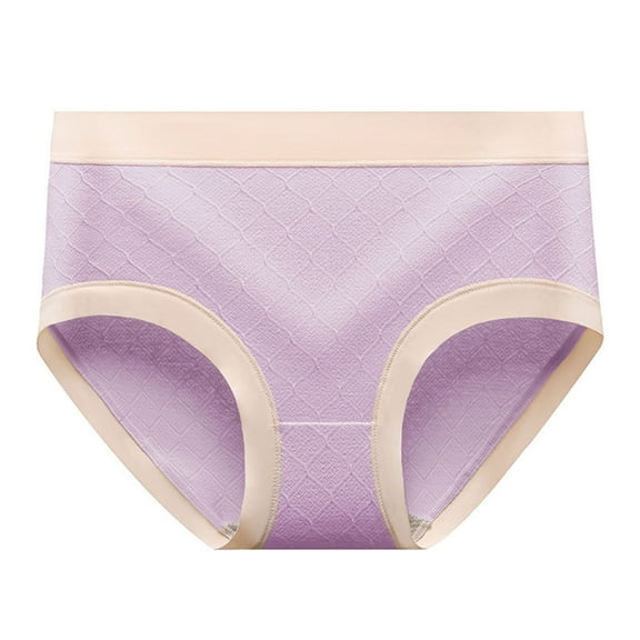 uublik Womens Briefs Underwear Purple Full Coverage No Show Mid Waisted Seamless Ladies Panties
