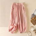 thumbnail image 1 of Asgosdo Womens Capri Pants Pink High Waisted Cropped Stretchy Straight Pants Trousers with Pockets, 1 of 5