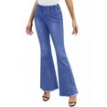 thumbnail image 1 of uublik Womens Flare Jeans High Waisted Pull On Bell Bottom Jeans Trendy Elastic Denim Pants, Light Blue, 1 of 6