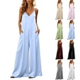 thumbnail image 1 of uublik Womens Jumpsuit Casual Loose Overalls Jumpsuits Wide Leg Pants Rompers with Pockets, 1 of 7