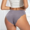 thumbnail image 1 of uublik Womens No Show Panties Purple Soft Breathable Seamless Brief Satin Ladies Panties, 1 of 5