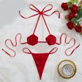 thumbnail image 1 of uublik Womens Pj Set Valentine's Day Lace Bra and Panty Set Two Piece Homewear Sleepwear Red M, 1 of 5