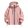 thumbnail image 1 of uublik Womens Rain Jacket Waterproof Windbreaker Running Lightweight Cycling Jacket with Hooded Pink Clothes, 1 of 4