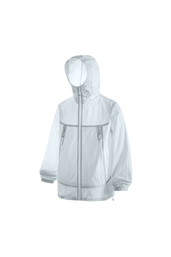 Womens Rain Jacket With Hood Waterproof Rain Coat with Hood for Travel Windbreaker Sky Blue Clothes