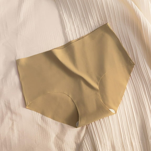 uublik Womens Seamless Panties Coffee Mid Rise Briefs Soft Strench Breathable Ladies Underwear