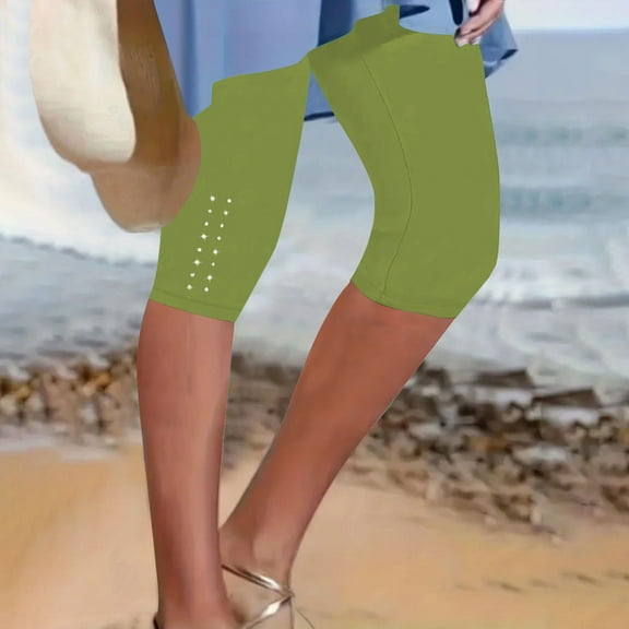 uublik Womens Shorts Athletic Casual Elastic Waist Shorts High Waisted Wide Leg Lightweight Beach Shorts Mint Green