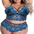 thumbnail image 1 of uublik Womens Sleepwear Set Pajamas Valentine's Day Bodysuit V Neck Nightgown Nightwear Sleepwear Blue, 1 of 2