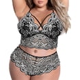 thumbnail image 1 of uublik Womens Sleepwear Set Pajamas Valentine's Day Bodysuit V Neck Nightgown Nightwear Sleepwear Silver, 1 of 2