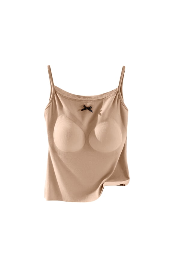 Womens Thermal Tank Tops Sleeveless Underwear Base Layer Undershirt Camisole for Cold Weather, Beige