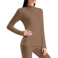 thumbnail image 1 of uublik Womens Thermal Underwear Fleece Lined Long Johns Base Layer Top Bottom Cold Weather Gear for Hunting Running Skiing, Coffee, 1 of 5