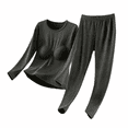 thumbnail image 1 of uublik Womens Warm Underwear Set Fleece Lined Long Johns Base Layer Top Bottom Cold Weather Gear for Hunting Running Skiing, Black, 1 of 3