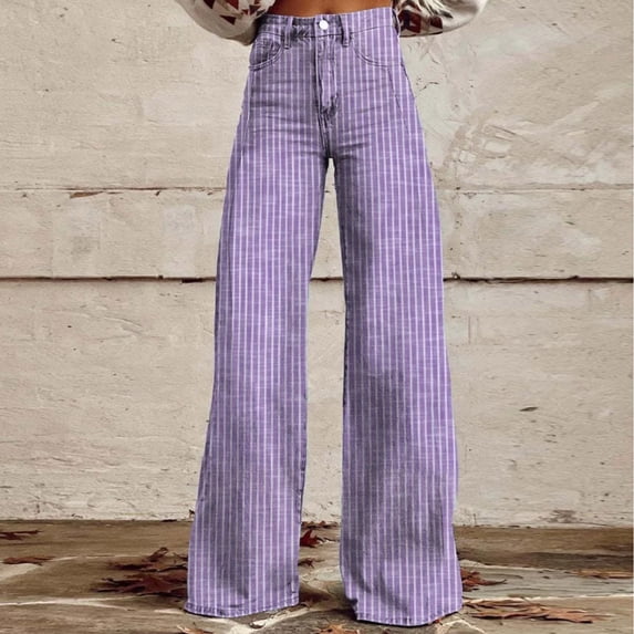 uublik Womens Wide Leg Pants High Waist Casual Lounge Pants Loose Flowy Pants Stretchy Trousers, Purple