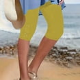 thumbnail image 1 of uublik Womens Workout Shorts Casual Elastic Waist Shorts High Waisted Wide Leg Lightweight Beach Shorts Yellow, 1 of 5