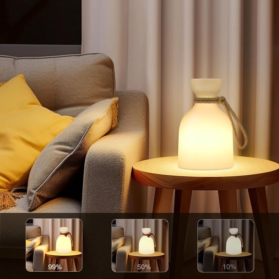 uuffoo 2 Pack Portable Led Lamp Waterproof, Led Camping Lantern Light with Handle, Rechargeable Night Lights with Multi-Color & Warm White Modes, Indoor/Outdoor Lamps for , Tent, Bedroom, Garden